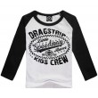Dragstrip Kids Crew  Baseball Top - Speedway Racer  Navy/white